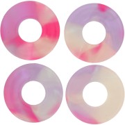 Colgante Donuts Acetato 20 mm - Carey - Rosa - Violeta x1