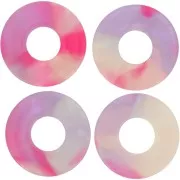 Colgante Donuts Acetato 20 mm - Carey - Rosa - Violeta x1