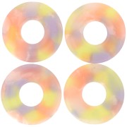 Colgante Donuts Acetato 20 mm - Carey - Amarillo - Salmón x1