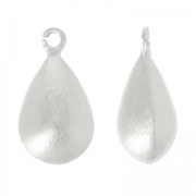 Dije gota 20 mm chapado en plata fina satinado x1