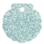 Pendentif coquillage 16 mm en acrylique - Pailleté Bleu givré x1