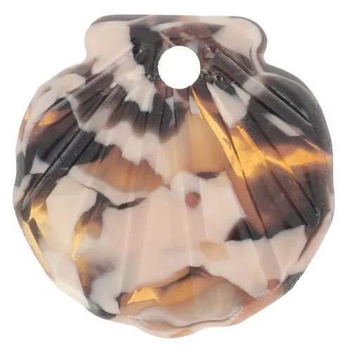 Colgante Concha Acetato 16 mm - Concha Tortuga - Salmón - Marrón x1