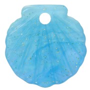 Colgante de concha de acetato de 16 mm - Turquesa jaspeada purpurina x1