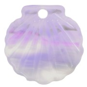 Colgante de concha de acetato de 16 mm - Malva jaspeado - Gris x1