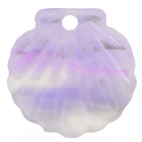 Colgante de concha de acetato de 16 mm - Malva jaspeado - Gris x1