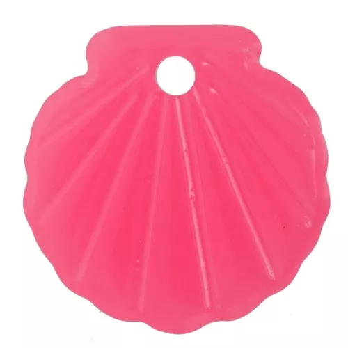 Colgante de concha acrílica de 16 mm - Rosa fluorescente x1