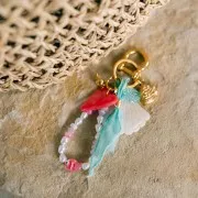 Colgante de concha acrílica de 16 mm - Rosa fluorescente x1