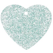 Colgante corazón acrílico 21x18 mm - Brillo esmerilado azul x1