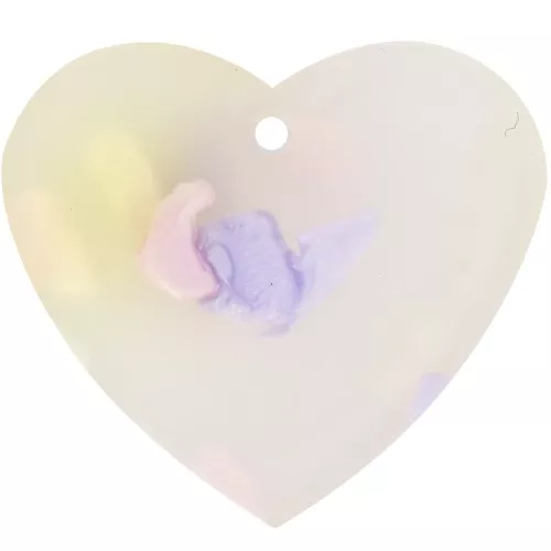 Colgante Corazón Acetato 21x18 mm - Terrazo Translúcido - Rosa - Violeta x1