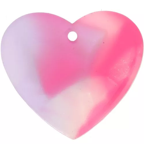 Colgante Corazón Acetato 21x18 mm - Carey - Rosa - Violeta x1