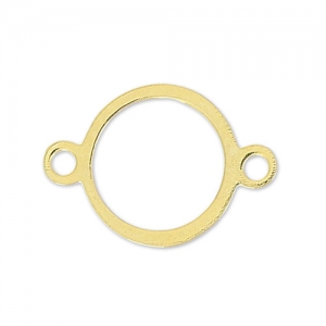 Separadores redondos 2 anillas 12 mm Dorado con oro fino x4