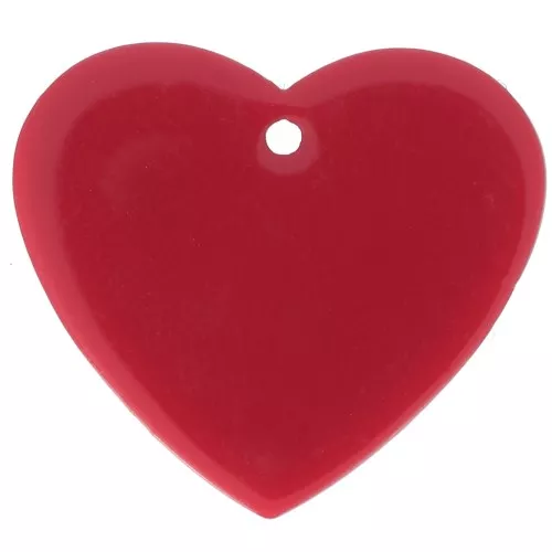 Colgante corazón acrílico 21x18 mm - Rojo x1