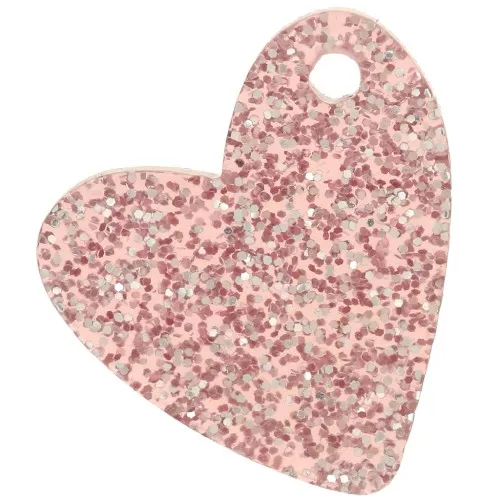 Lentejuela acrílica corazón 12 mm - Purpurina Rosa viejo x1