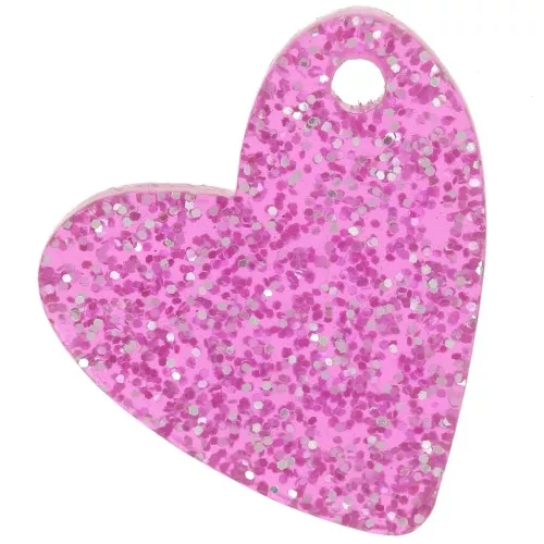 Lentejuela acrílica de corazón de 12 mm - Purpurina rosa x1