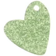 Lentejuela acrílica de corazón de 12 mm - Purpurina verde musgo x1