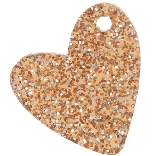Lentejuela acrílica de corazón de 12 mm - Bronce brillante x1