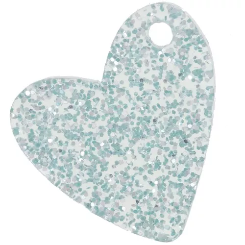 Lentejuela acrílica de corazón de 12 mm - Brillo esmerilado azul x1