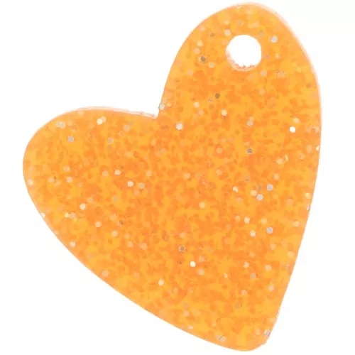 Lentejuela acrílica de corazón de 12 mm - Purpurina naranja x1