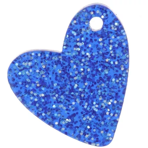 Lentejuela acrílica de corazón de 12 mm - Purpurina azul real x1