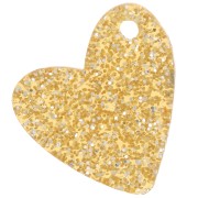 Lentejuela acrílica de corazón de 12 mm - Dorado Glitter x1