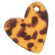 Lentejuela corazón acetato 12 mm - Marrón terrazo - Negro x1