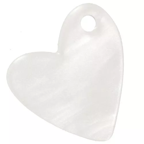 Lentejuela acrílica de corazón de 12 mm - Blanco nacarado x1