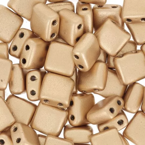 Tile beads 6 mm Gold Mat x50