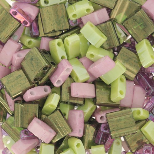 Mezcla de cuentas Miyuki - Cuentas Cuarto - Medio y Tila - Blooming Chic x10g