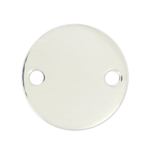 Entrepieza redondo 2 agujeros 15 mm de Plata 925 x1