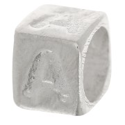 Cubo alfabeto perla 5x4 mm con agujero grande - A - Plateado 925 x1|raw }}