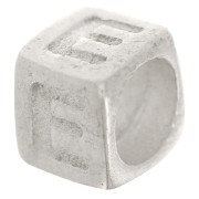Cubo alfabeto perla 5x4 mm con agujero grande - E - Plata 925 x1|raw }}