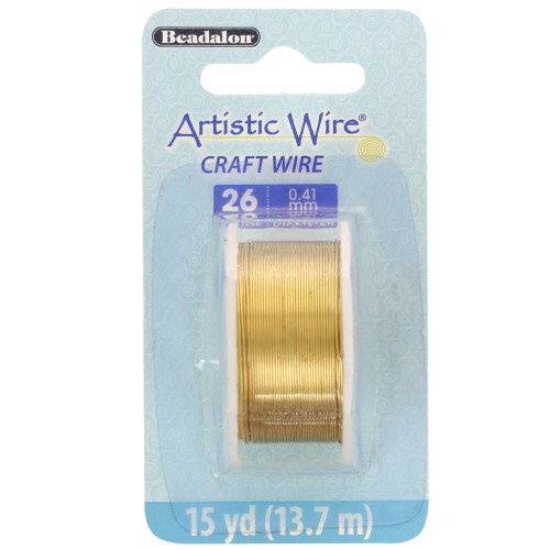 Hilo de latón Artistic Wire de 0,41 mm - sin tratar, con protección antióxido x 13,7 m