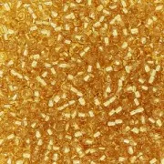 Preciosa Cuenta de rocalla 15/0 - 1,5 mm Forrada de plata dorada x20g