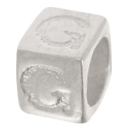 Cubo alfabeto perla 5x4 mm con agujero grande - G - Plata 925 x1|raw }}