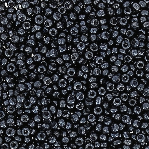 Cuentas de Rocalla Preciosa 15/0 - 1,5 mm, color «Jet Hematite», 20 g