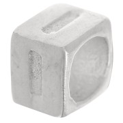 Cubo alfabeto perla 5x4 mm con agujero grande - I - Plateado 925 x1|raw }}