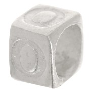 Cubo alfabeto perla 5x4 mm con agujero grande - O - Plateado 925 x1|raw }}
