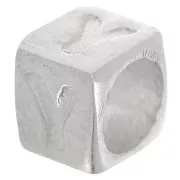 Cubo alfabeto perla 5x4 mm con agujero grande - Y - Plateado 925 x1