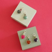 Colgante corazón de Amazonita 9x9 mm con cabujón de Labradorita 4 mm - Plata 925 x1