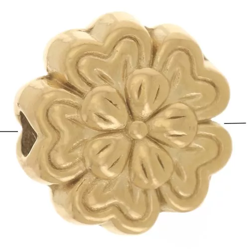 Perla flor 8,5 mm - Acero inoxidable 304L Dorado x1