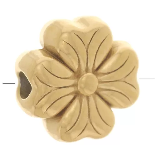 Cuenta flor 8 mm - Acero inoxidable 304L Dorado x1