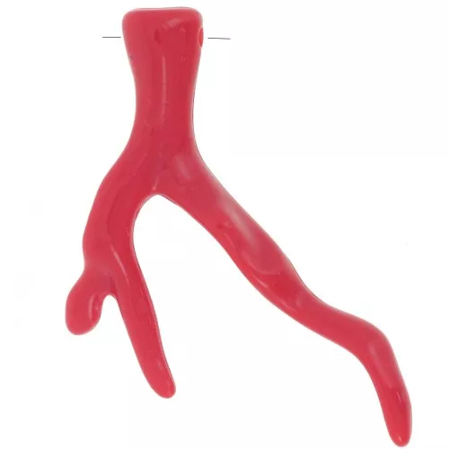 Colgante de coral en resina opaca 47x32 mm - Rojo vivo x1