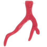 Colgante de coral en resina opaca 47x32 mm - Rojo vivo x1