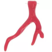 Colgante de coral en resina opaca 47x32 mm - Rojo vivo x1