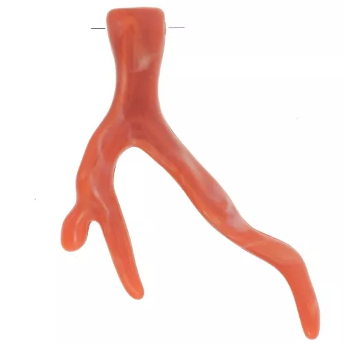 Colgante de coral en resina translúcida 47x32 mm - Coral naranja x1