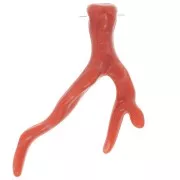 Colgante de coral en resina translúcida 47x32 mm - Coral naranja x1