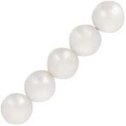 Cuentas redondas de resina opaca 6 mm - Blanco nacarado x20|raw }}