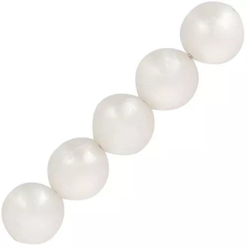 Cuentas redondas de resina opaca 6 mm - Blanco nacarado x20