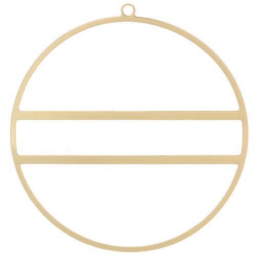 Colgante circular con dos barras horizontales - 43 mm - Dorado x1