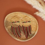 Colgante circular con dos barras horizontales - 43 mm - Dorado x1